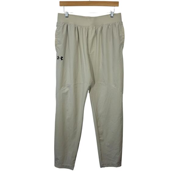 Under Armour Men's L Unstoppable Tapered Pants Fitted City Khaki Stretch Sport - Picture 1 of 8